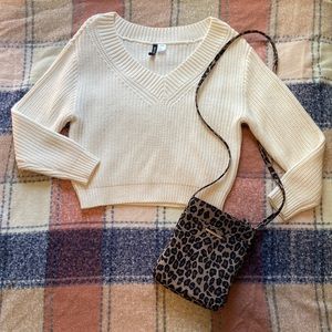 White Cropped Sweater